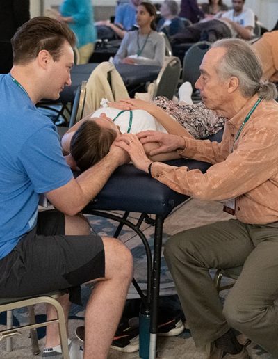 OCAF Training ClassStudents learn Cranial Osteopathy techniques
